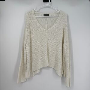 Wooden Ships Maui Sweater V Neck Oversized Coastal Beach Chunky Size X/L